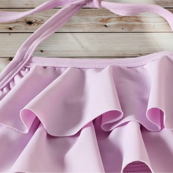 Girl’s 3pc Ruffle Mermaid Swimsuit Set - Picture 4 of 6